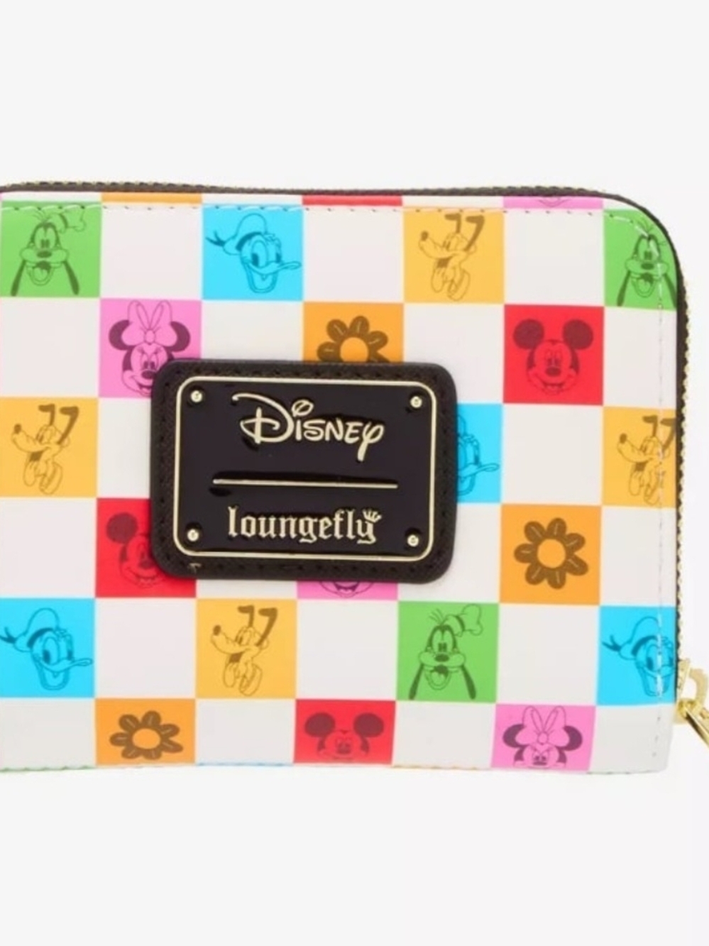 Disney x Loungefly Multicolor Mickey Checker Zip Wallet